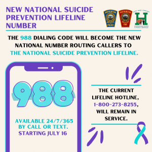 Hopkinton Police & Officials Share New National Suicide Prevention Lifeline Number